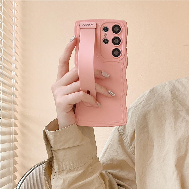 Carcasă de telefon din silicon moale cu curea de încheietură pentru Samsung Galaxy S23 S22 Ultra S21 S20 FE Plus Ultra, husă de protecție pentru lentilă_voghion.com