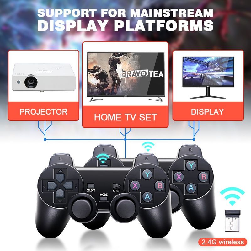 Console de jeu TV sans fil HDMI HD X2 GD10 Home Red Frame_voghion.com