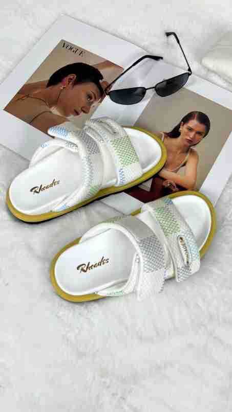 Roddy'nin Yeni Terlikleri L Ev Plaj Ayakkabıları Cırt Cırtlı Kalın Tabanlı Sandaletler V Ev Çok Yönlü Kadın Ayakkabıları_voghion.com