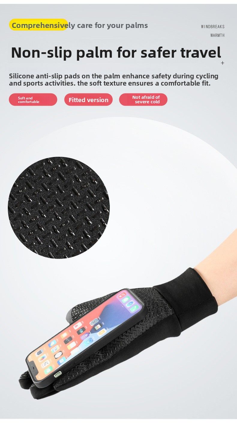 Windproof Waterproof Fleece-Lined Warm Motorcycle Winter Cold-Proof Riding Gear Full-Finger Touchscreen Gloves For_voghion.com