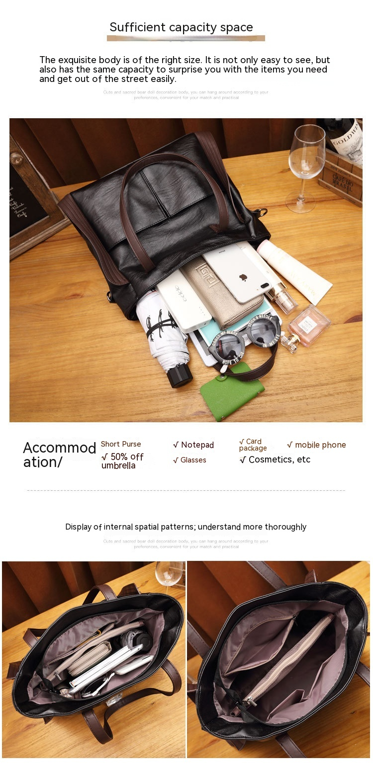 2023 New Hot Selling Shoulder Bag Women's Soft Leather Big Bag Pu Large Capacity Tote Bag Women's Bag Versatile_voghion.com