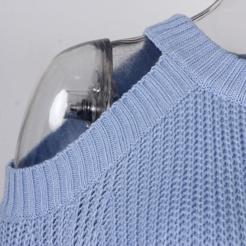 Abito casual ampio in maglia a maniche lunghe con spalle scoperte, stile Ins, autunno inverno, moda donna_voghion.com