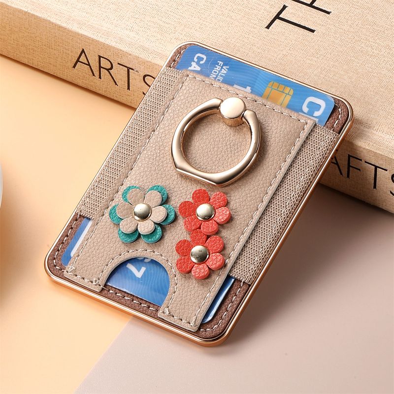 TechGlobe Holder Creative 3D Flower Ring Insert Card Back Sticker Magnetic Phone Case N52 Strong Magnet_voghion.com