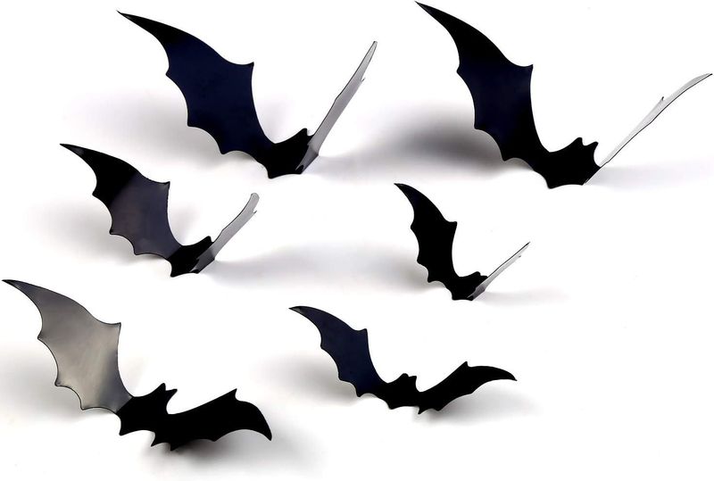 120PCS package of black Halloween 3D bat stickers_voghion.com
