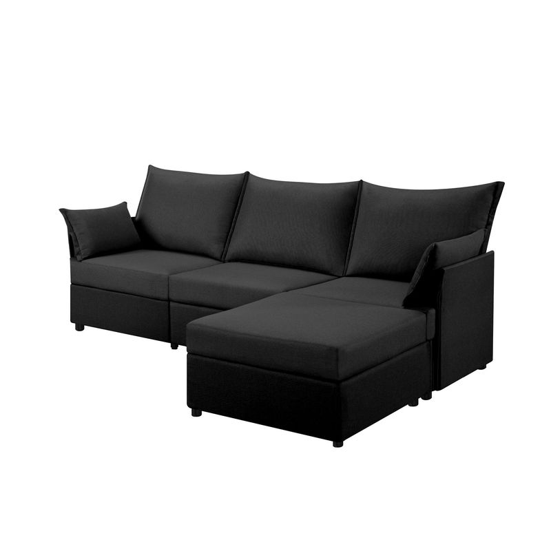 93.7' Sectional Sofa With Ottoman_voghion.com