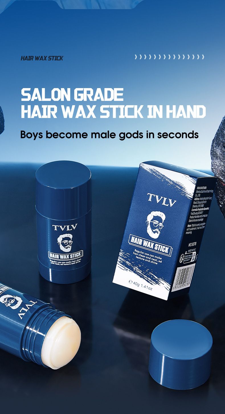 TVLV Wosk do stylizacji włosów dla mężczyzn Mocny lakier do włosów Zapach Gładki utrwalony wosk do włosów w sztyfcie Żel 40g_voghion.com