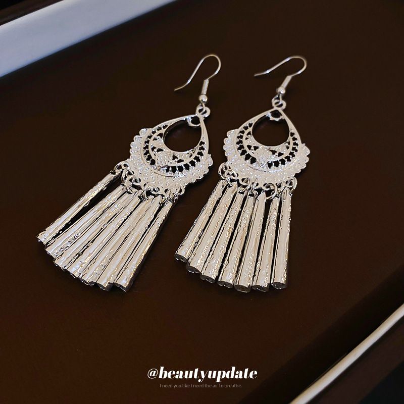 Ethic Geometric Wid Chime Tassel Hook New Chiese Style Log Ear Drops Natioal Tred High-ed Sese Earrigs For_voghion.com