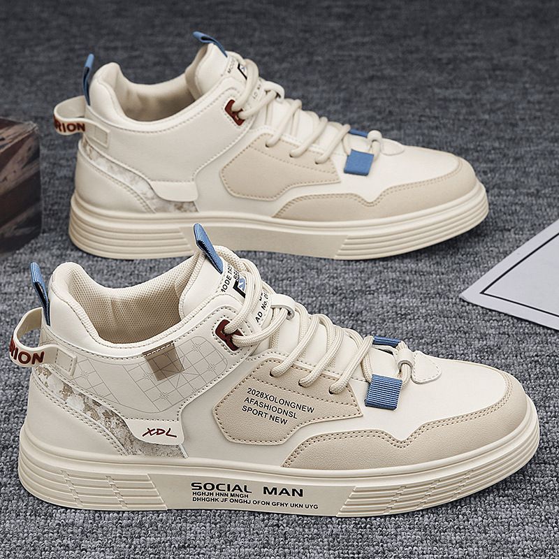 Canvas high top spring men's shoes 2024 new spring sports casual white student men's shoes all-match shoes_voghion.com