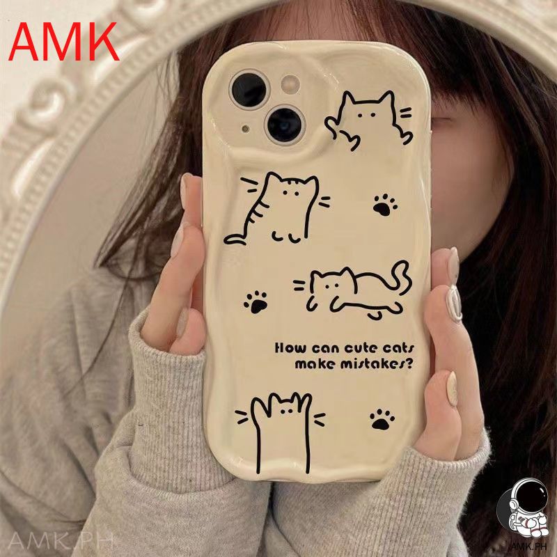 Custodia 3D Wave Samsung S24 S23 S22 S21 Plus Ultra S20 FE A05S A05 A04 A03 A55 A54 A35 M54 M34 M14 Custodia con bracciale in perle di gatto_voghion.com