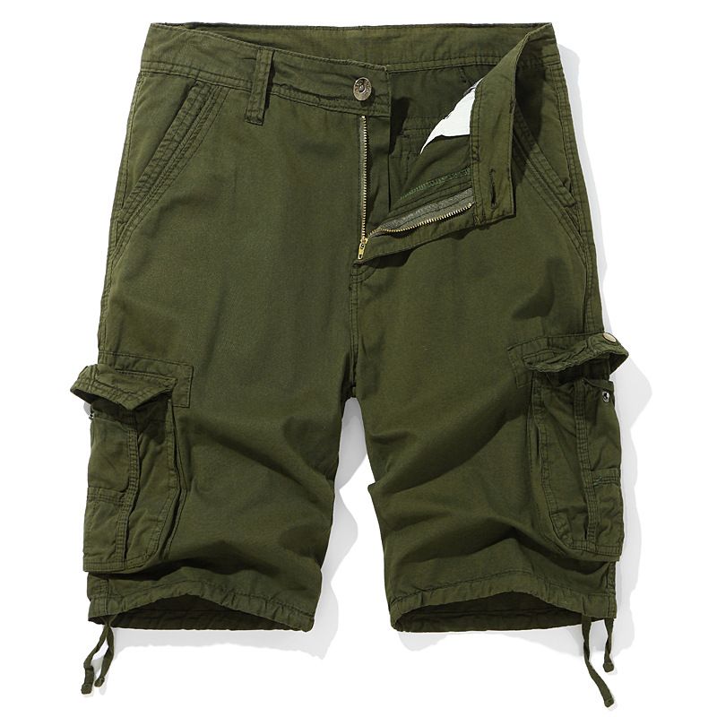 Premium Products Men's Casual Cropped Trendy Workwear Shorts, Plus Size Multi Pocket Mid Length Pants_voghion.com