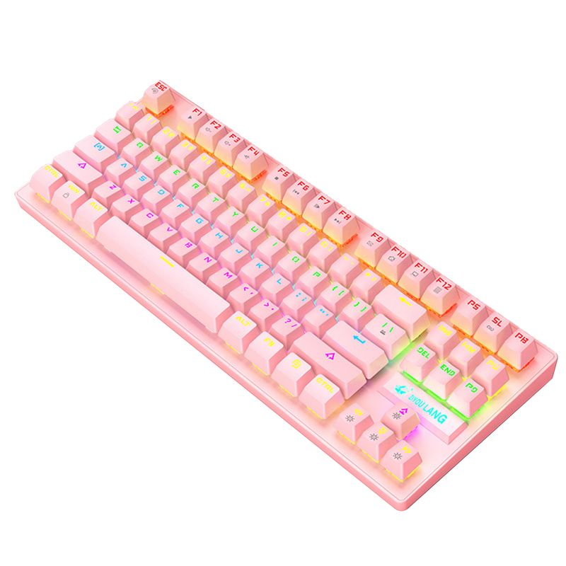 Tastiera meccanica universale con retroilluminazione RGB cablata a 87 tasti Farfi K2, accessorio per computer_voghion.com