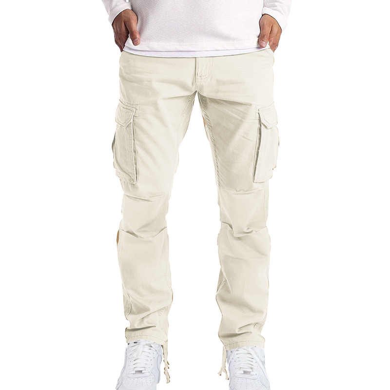 Premium Products Premium Products 2025 Spring/Summer New Men's Workwear With Folded Drawstring Multi Pocket Casual Pants_voghion.com