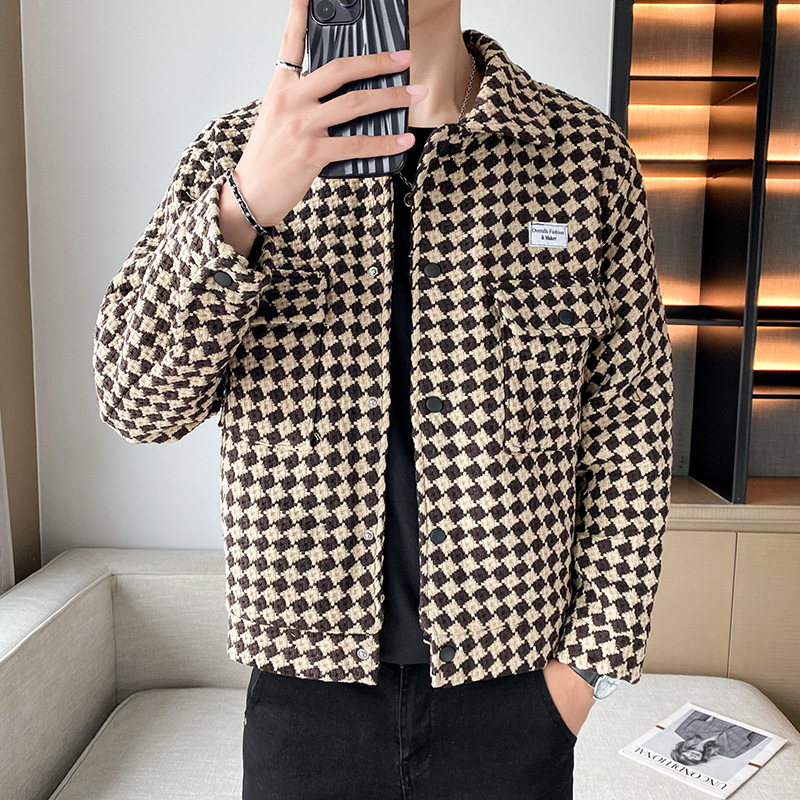 Nuovo casual 2023 per la versione coreana, e bel top da uomo, abbigliamento autunnale alla moda, indossando una giacca con risvolto_voghion.com