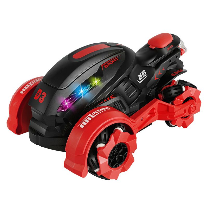 Children's spray stunt motorcycle high-speed drift rotary side USB charging off-road remote control vehicle_voghion.com