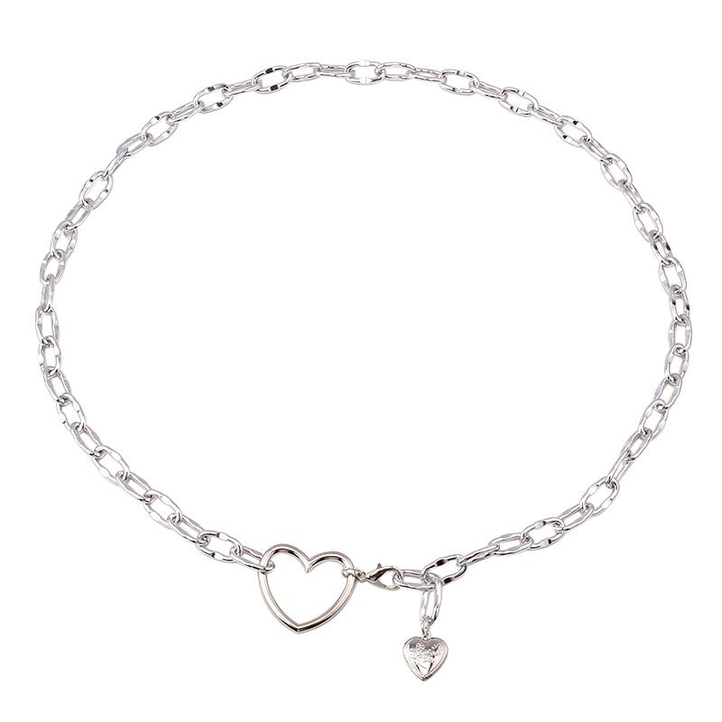 Simple And Versatile Jewelry With Hollowed Out Large Peach Chain, Cold Style Letter Heart Pendant, Waist Accessory_voghion.com