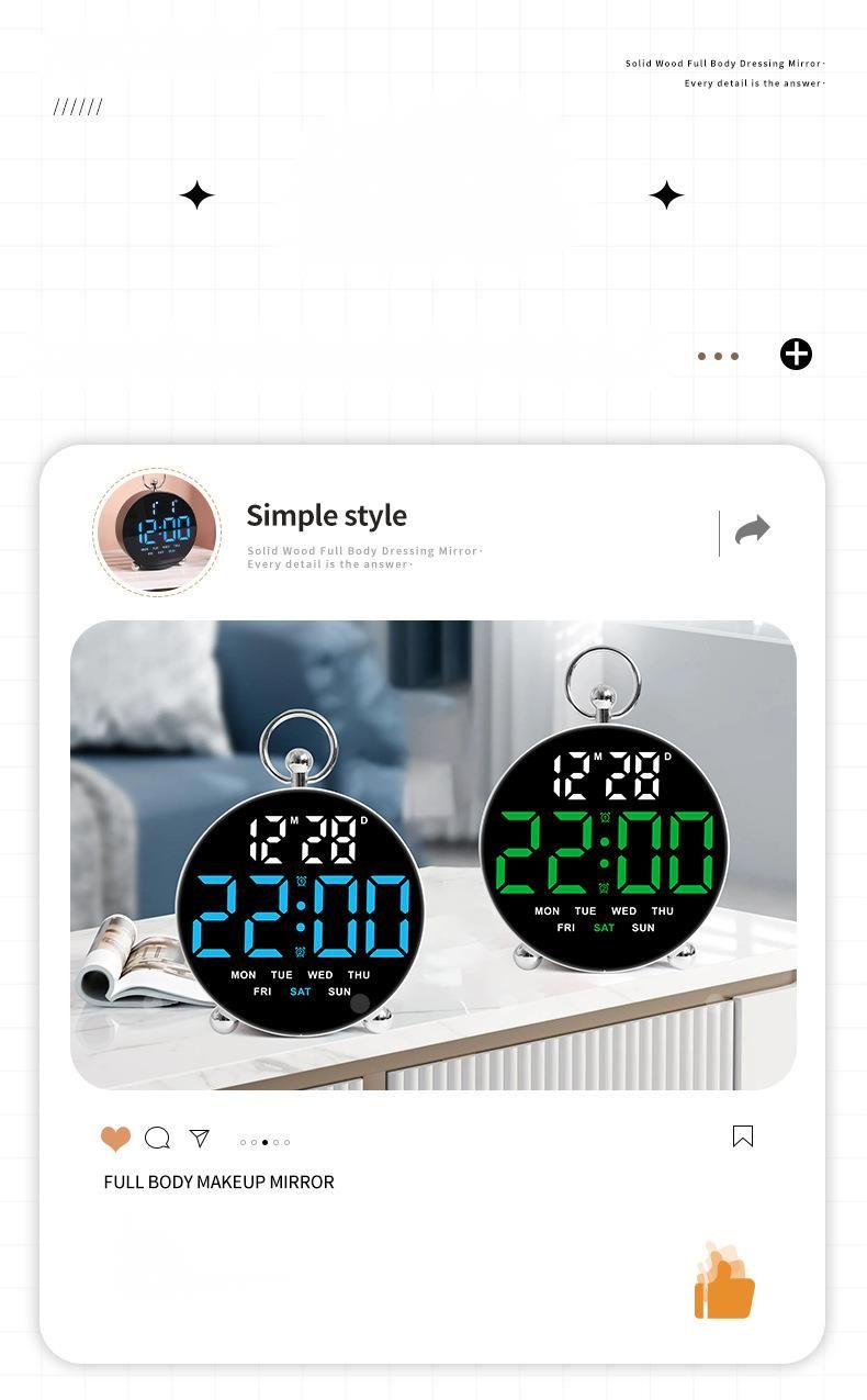 Nuova sveglia digitale da tavolo con spina plug-in, elettronica multifunzionale e creativa per studenti a LED 8029_voghion.com