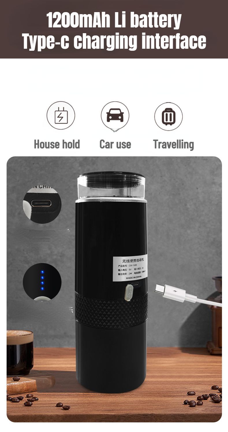 Cafetera expreso portátil Houselin, compatible con cápsulas NS, minimáquina de café manual de viaje, perfecta para acampar, viajar y oficina._voghion.com