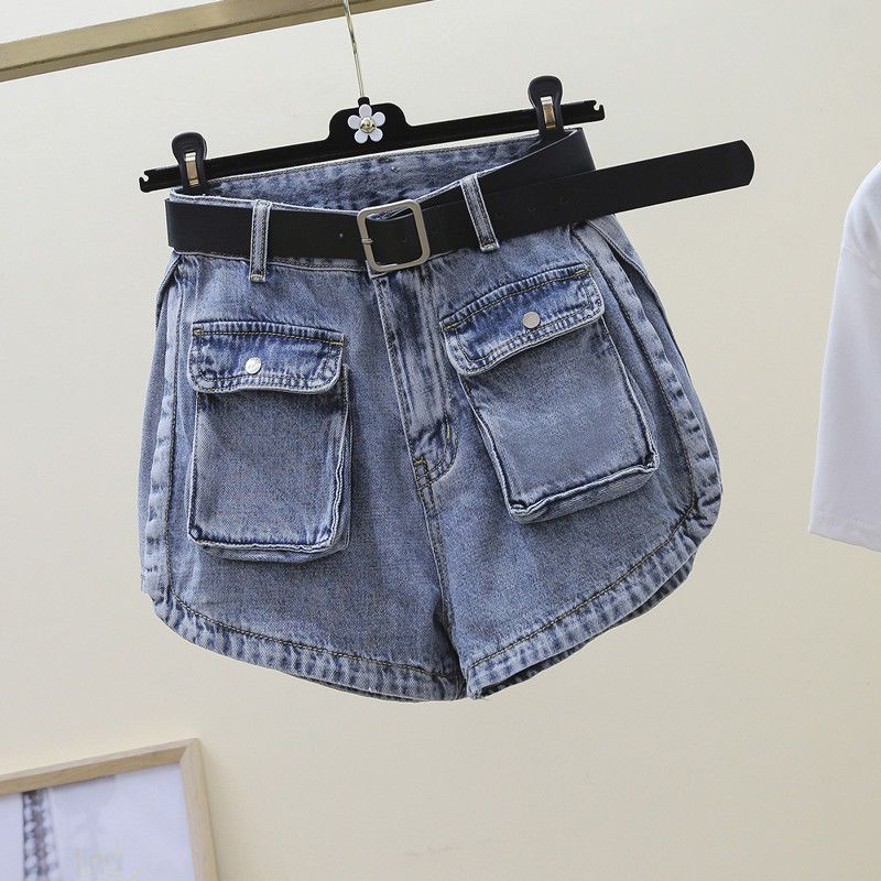 Short en jean de travail pour femme été 2024, nouveau design de niche, taille haute, style fin, jambe large, fille épicée ultra_voghion.com