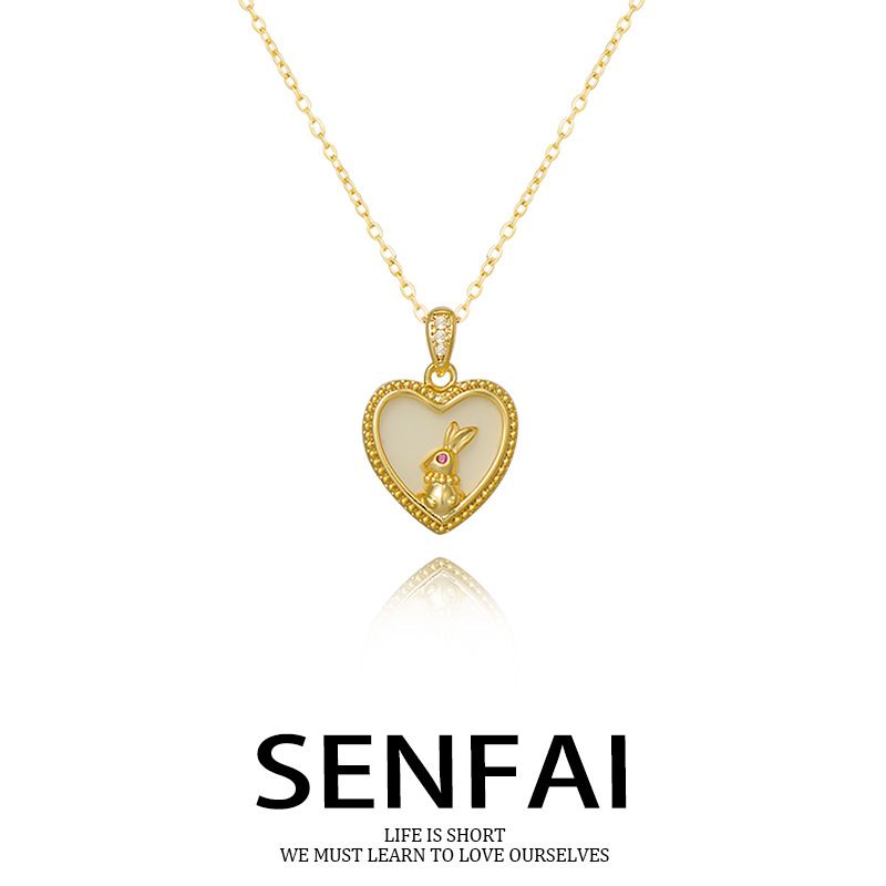 Peach heart necklace for women popular jewelry, love pendant, temperament and versatile clavicle chain_voghion.com