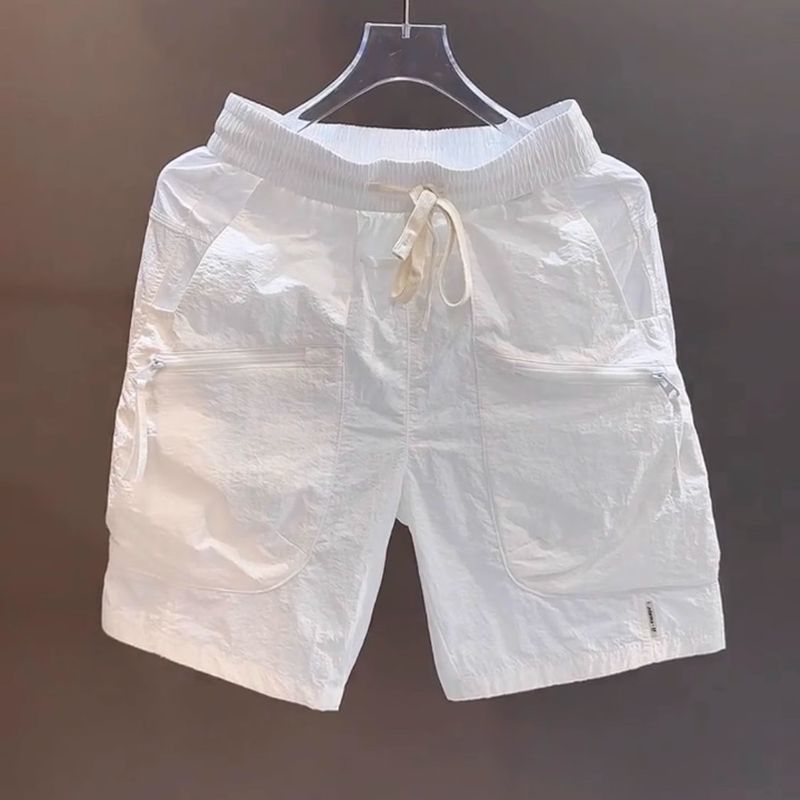 Premium Products Work Shorts Men's Summer Ice Silk Thin Sports And Leisure Straight Leg Mid Length Pants With Multiple Pockets Five Quarter Pants_voghion.com