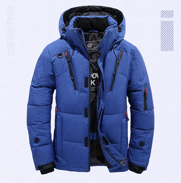 Winter Down Jacket Men White Duck Coat Windproof Warm Travel Camping Overcoat New In Thicken Solid Color Hooded Male_voghion.com