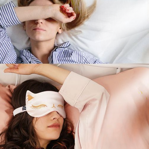 Silk Sleep Mask For Men And Women, Comfortable, Relieves Eye Fatigue, Light Blocking, Nap Aid, Breathable, Adjustable,_voghion.com