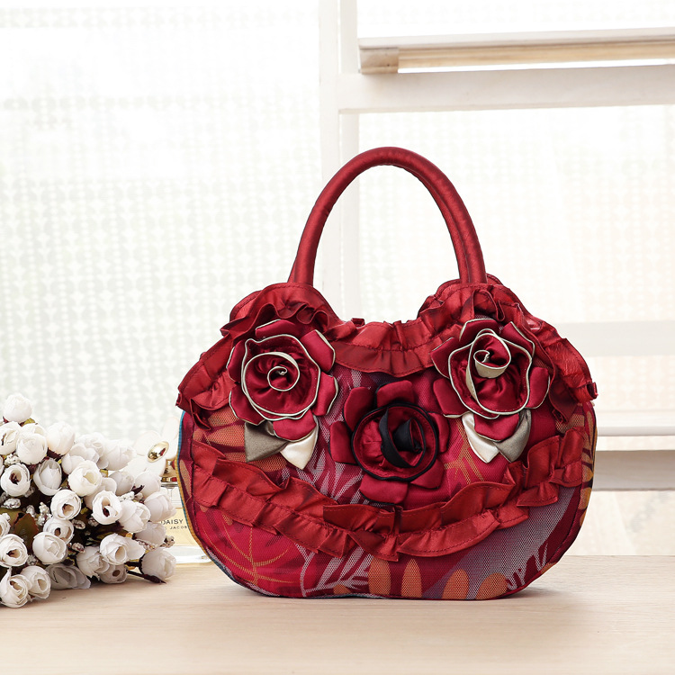 Mittelgroße neue Schlüsseltasche für Damen, koreanische Version der Damenhandtasche, einfarbige Damenhandtasche mit Reißverschluss aus Spitze._voghion.com