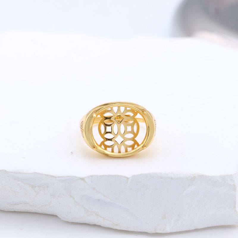 Porta anelli fai da te intarsiato quadrato vuoto da uomo in argento sterling con stile cinese, autoritario e semplice_voghion.com