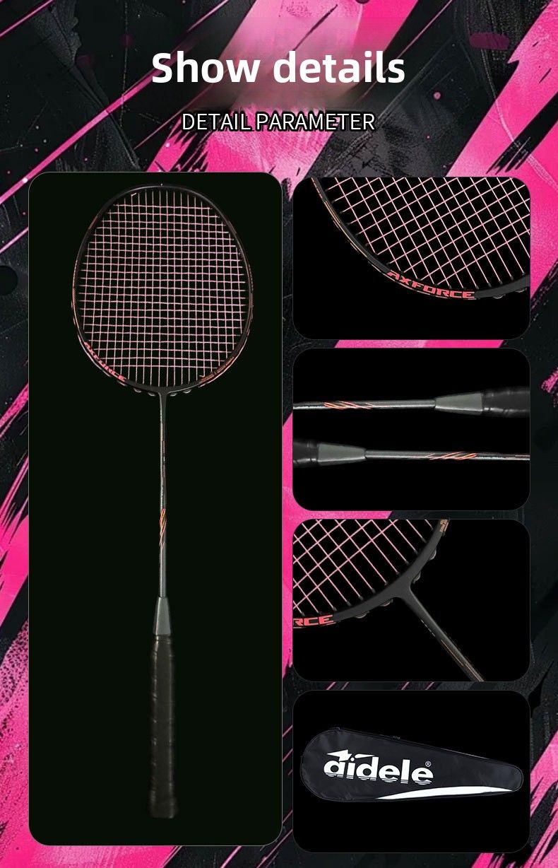 Heißes Modell 80 Feder Hohe Pfund Gewalttätiger Angriff Donner Einzelner Carbonfaser-Profi-Wettkampftrainingsschläger_voghion.com