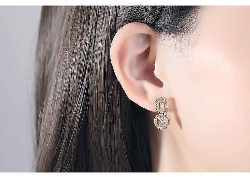 Damenschmuck Minimalistische Zirkon-Ohrstecker für Frauen, geometrische Form, elegante kleine Ohrringe für den Alltag und das Büro_voghion.com
