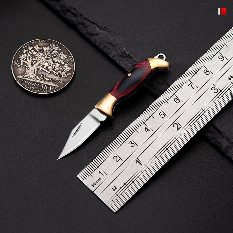 【Pocket Knife】Mini Folding Legal Small Brass Keychain Unboxing Knife_voghion.com