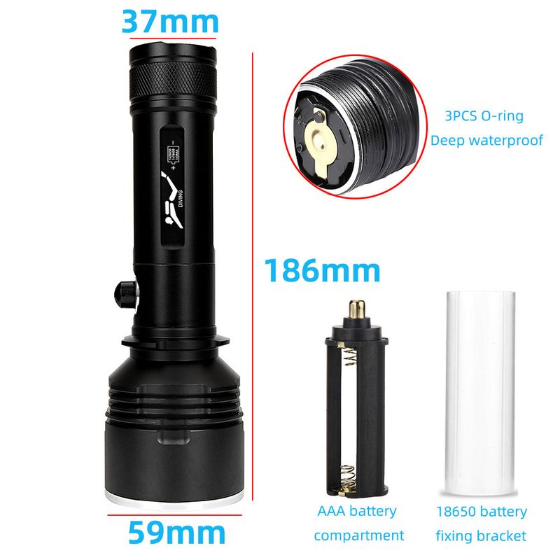 Lampe de poche de plongée extérieure longue portée P70 à lumière puissante, éclairage transfrontalier haute puissance, projecteur sous-marin_voghion.com