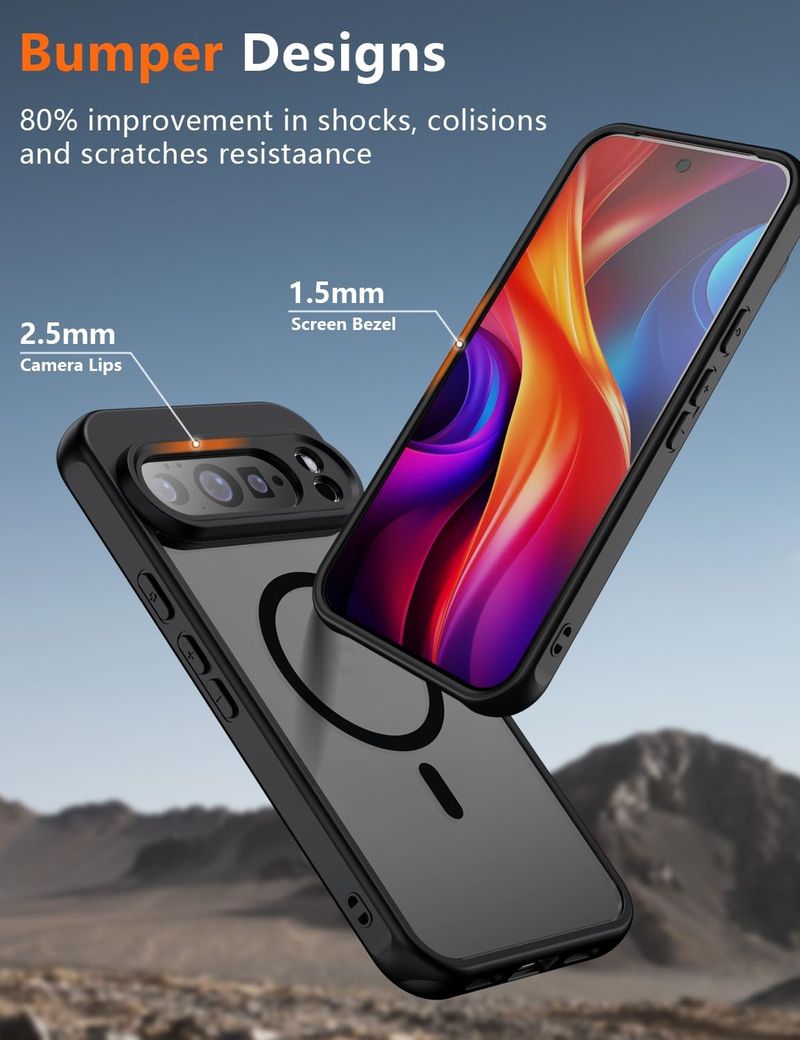 Do Google Pixel 10 Pro XL 10ProXL matowe etui magnetyczne do ładowania bezprzewodowego Magsafe, odporna na wstrząsy obudowa do etui Pixel 10 Slim_voghion.com