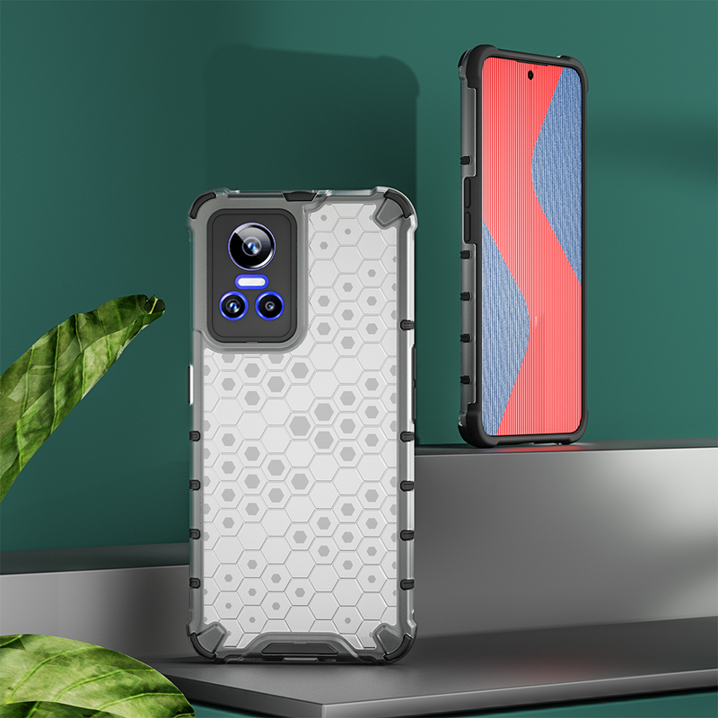 KEYSION futrola otporna na udarce za Realme GT Neo 3 3T 2 2T 2 Pro prozirna stražnja maska telefona u obliku saća za OPPO Reno 7 4G 7Z F_voghion.com