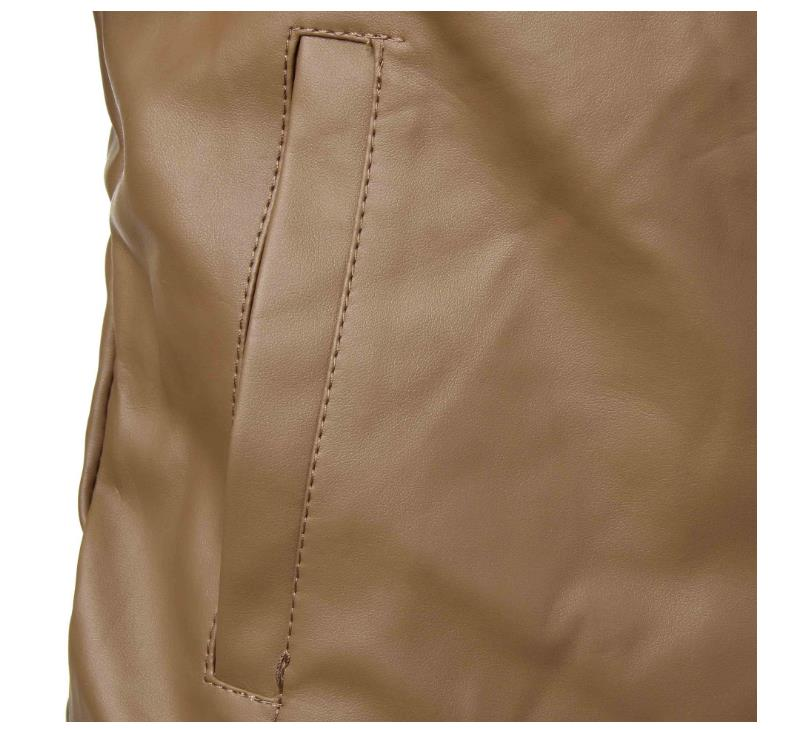 Men spring and autumn out wear PU leather jacket fashion motorcycle Korean slim-fit stand collar long sleeve zipper coat_voghion.com