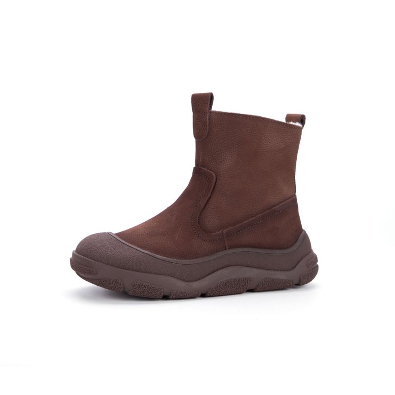 Autumn Winter Genuine Leather Snow Women Wool Short Round Toe Thick Sole Casual First Layer Cowhide Boots Women's Shoes_voghion.com