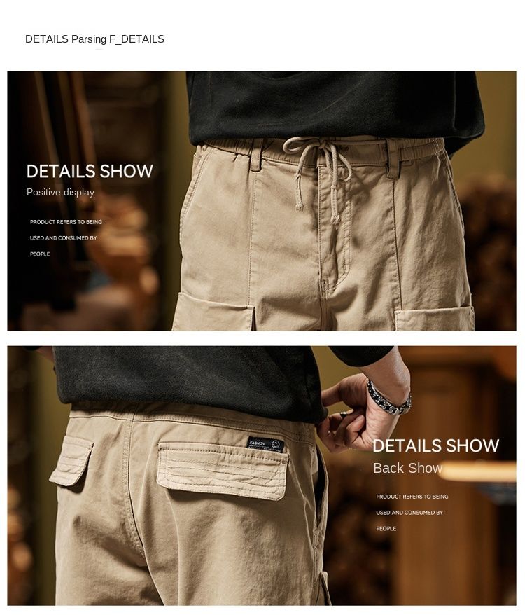 New personalized high street style tooling trousers casual trousers versatile simple fashion niche design leggings_voghion.com