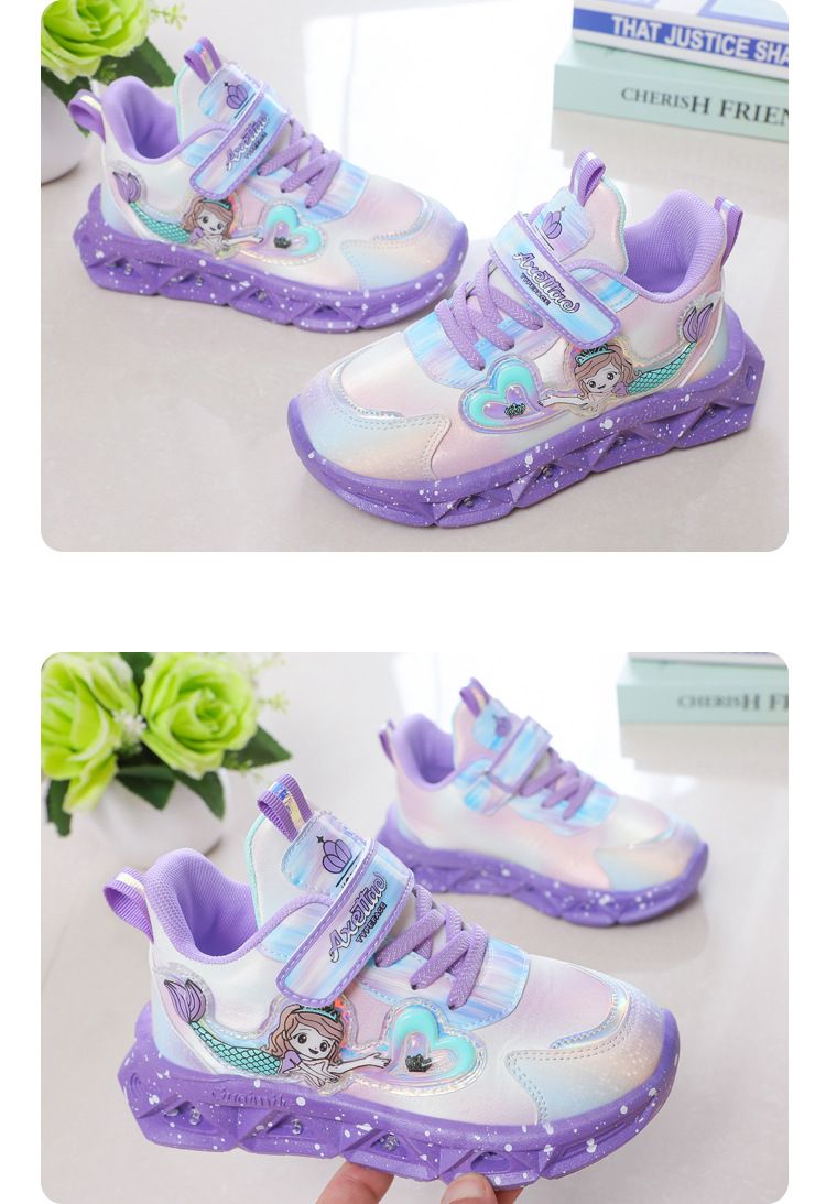 Children with light sneaker 2024 spring and autumn mesh breathable children's shoes medium and small children Princess lightweight casual shoes_voghion.com
