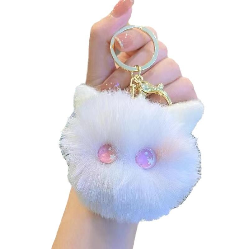 Blush Cat Girl Heart Keychain Cute Plush Doll Handmade Backpack Pendant Bag Exquisite Figurine Ornament_voghion.com