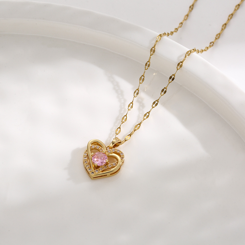 Collana con ciondolo moda Affinità cuore a cuore per senso di alta qualità da donna con piccole fragranze, nuova moda e_voghion.com
