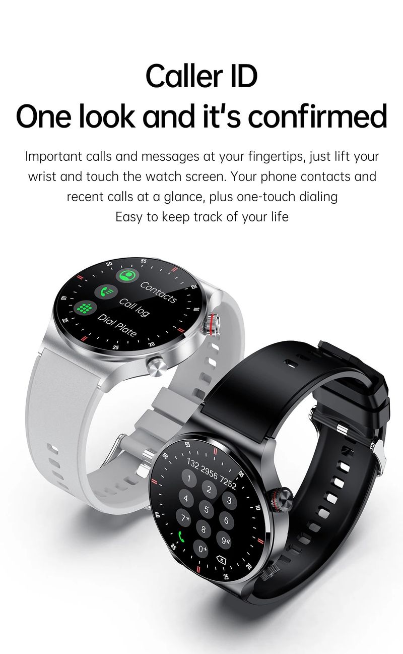 QW33 Voor Mannen Bluetooth Call ECG + PPG Gezondheidsmonitoring Smartwatch Draaiknop HD Scherm Huawei Xiaomi_voghion.com