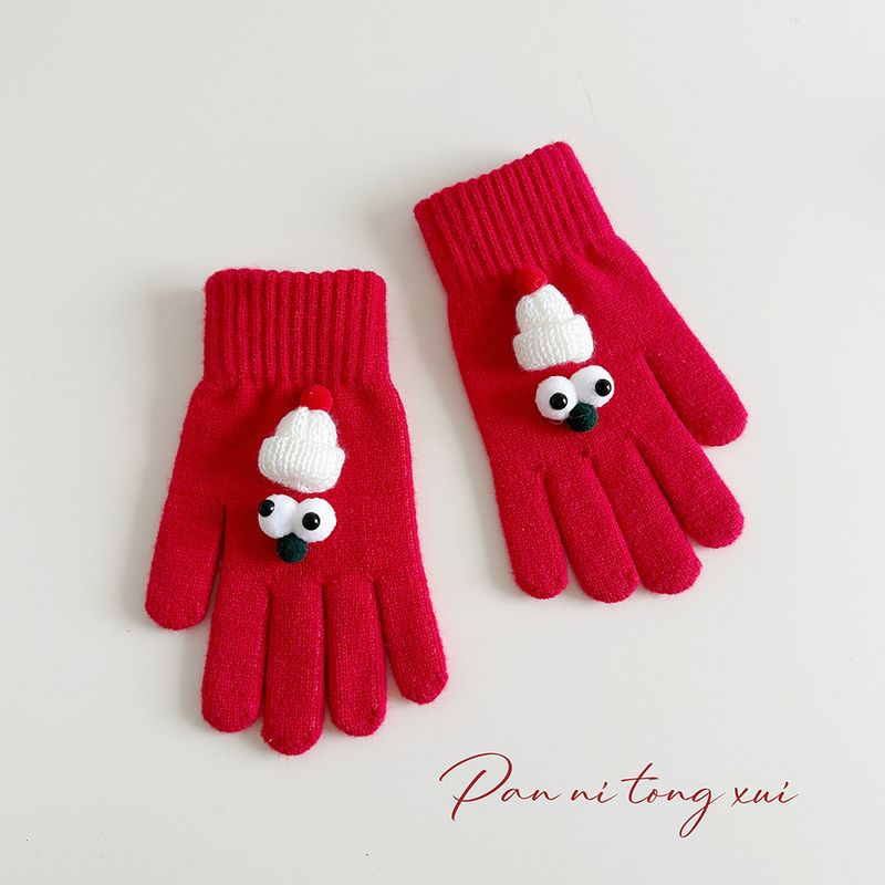 Nowe 2024 Boże Narodzenie Czerwone Rękawiczki Palcowe Damskie Zimowe Studentki Urocza Para Koreańska Wersja Grube Ciepło Rowerowe Dotykowe_voghion.com