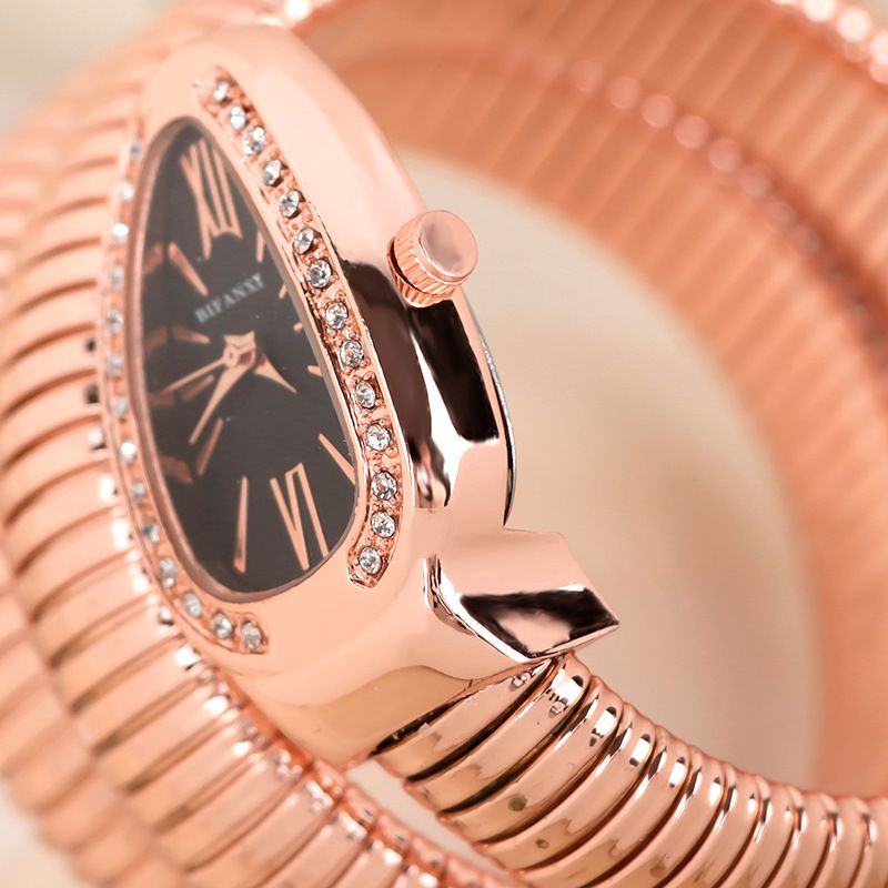 Orologio da polso personalizzato al quarzo creativo da donna a forma di serpente_voghion.com