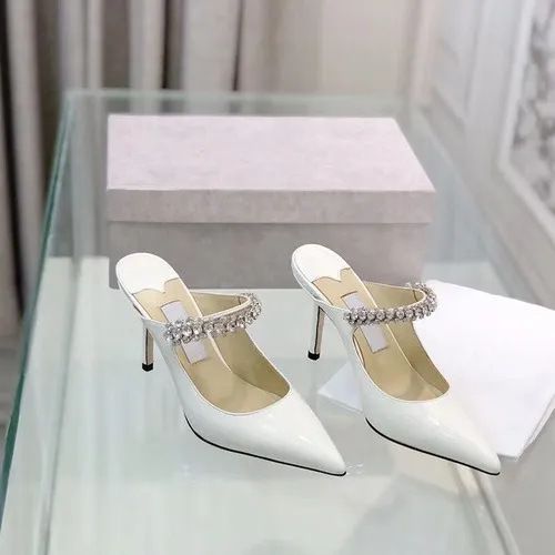 Pantoletten mit Strasssteinen und spitzer Spitze für Damen, flache Outdoor-Pantoletten, High Heels mit offener Rückseite_voghion.com