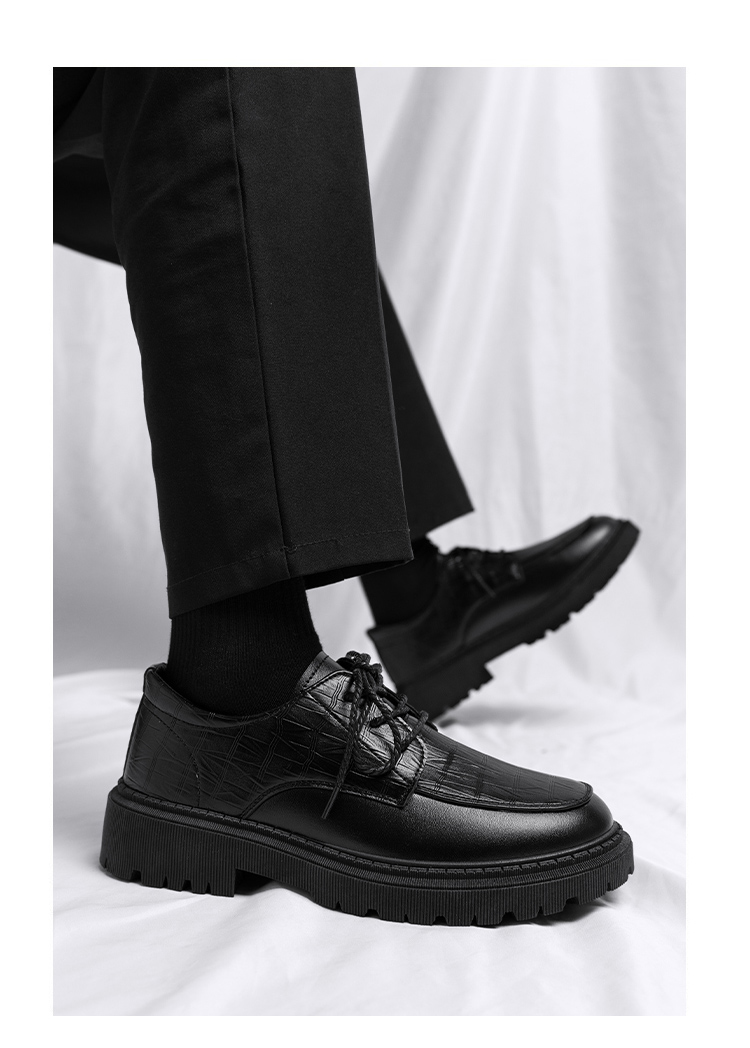 Men Shoes Anti-Slip Low Top Lace-Up Fashion Classic Brogue Patent Leather Breathable Casual Shoes_voghion.com