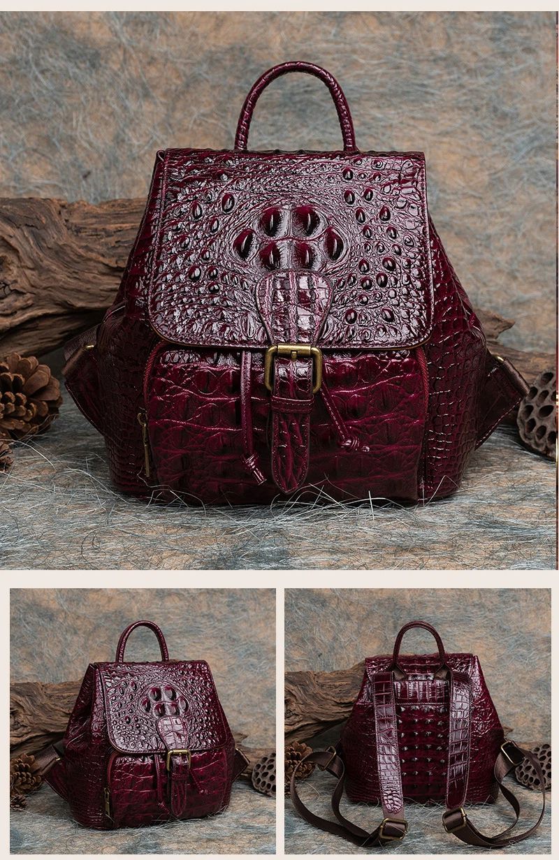 Mehrzweckrucksack aus Rindsleder im chinesischen Retro-Stil mit Reliefprägung, handgefertigt, mit Lederfinish._voghion.com