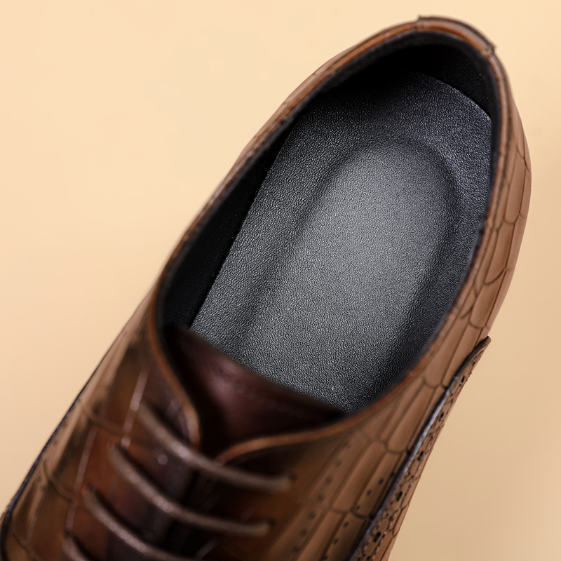 Sapatos masculinos formais oxford, sapatos clássicos de negócios formais com cadarço para homens, sapatos de casamento confortáveis_voghion.com
