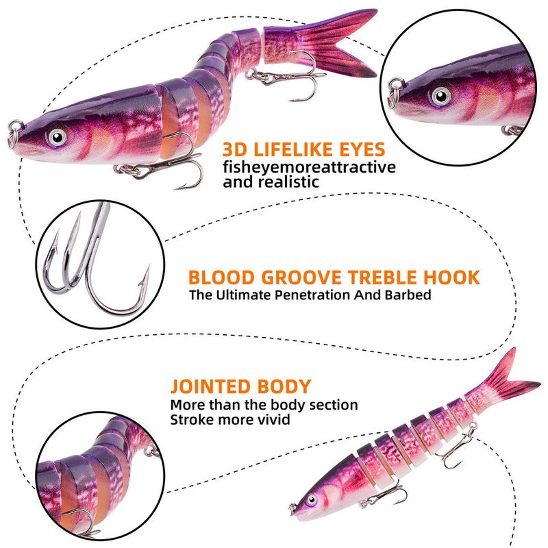 Çok Bölmeli Loach Biyonik Seti Uzun Atışlı Yavaş Batışlı 13,5 cm 17 g Gerçekçi 8 Bölmeli Sert Yem Balıkçılık Yemi_voghion.com