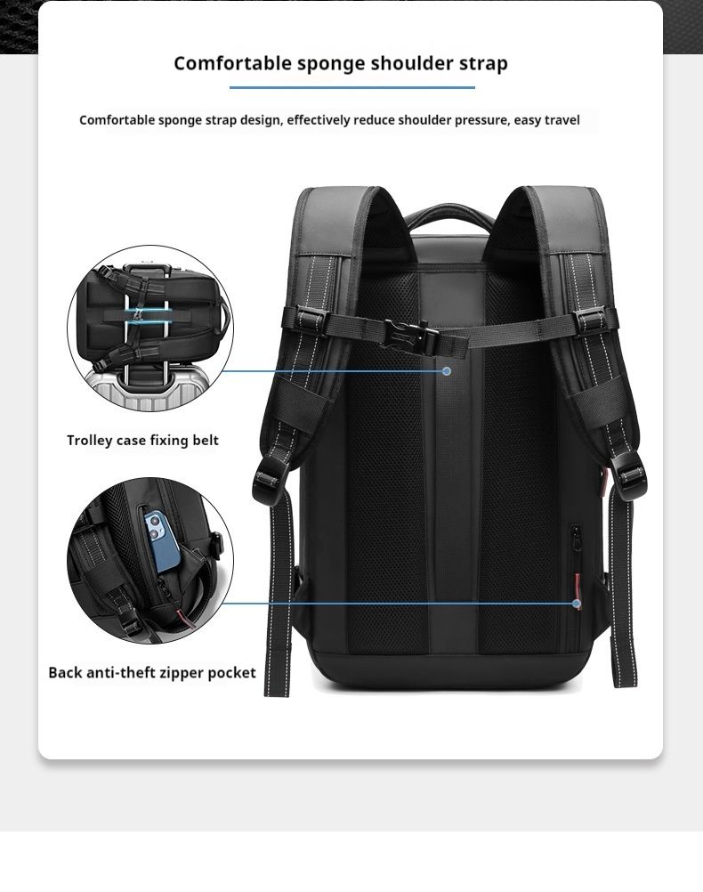 Zaino da viaggio per uomo, multifunzionale, per computer, a compressione sottovuoto, grande capacità, in TPU_voghion.com