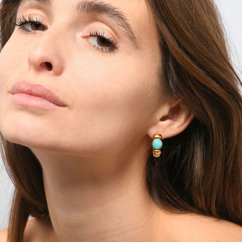 Damenschmuck, elegantes Set mit unregelmäßigen Amazonit-Ohrringen und -Ringen, geometrische Ohrringe im Vintage-Boho-Stil und stapelbare Ringe für Frauen_voghion.com